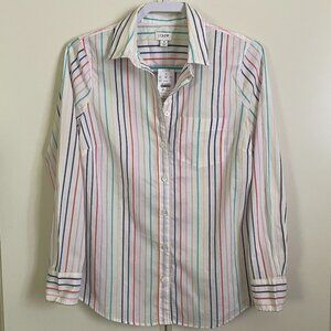J Crew Factory Striped Button Down Ladies Shirt NWT sz Small